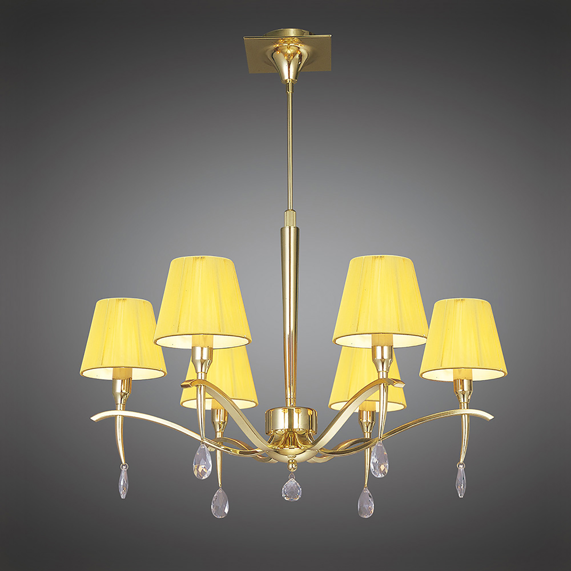 Siena Polished Brass Crystal Ceiling Lights Mantra Traditional Crystal Ceiling Lights